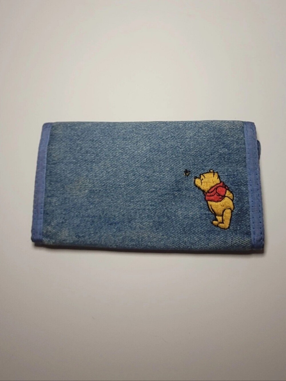 Winnie The Pooh Bear Denim Wallet 100% Cotton 7" Long The Disney Store